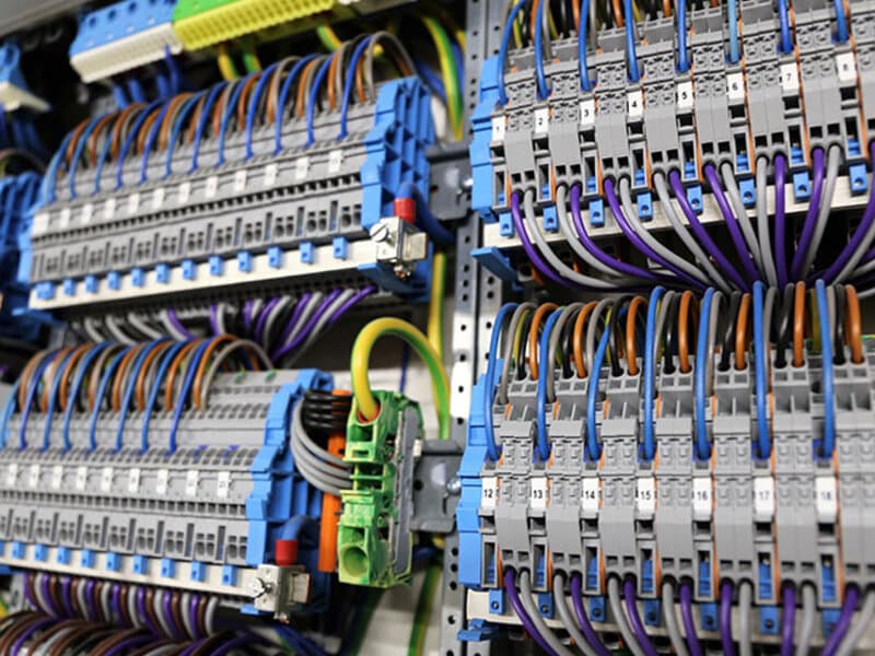 Industrial control system with PLC and HMI panels