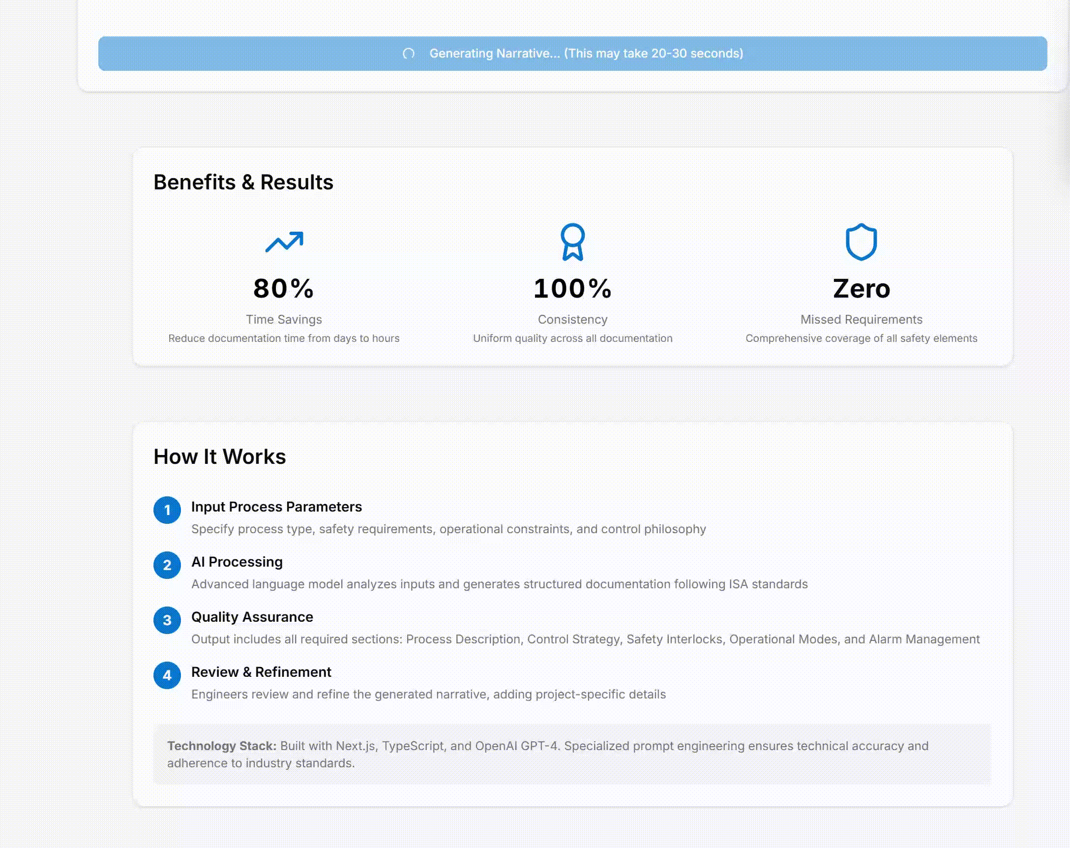 AI-generated control narrative documentation example